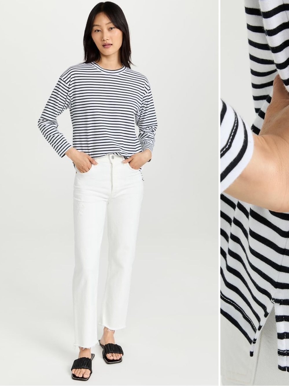 AYR The French Fry Shirt Black White Striped Button Down Womens XS‎ - Picture 5 of 11